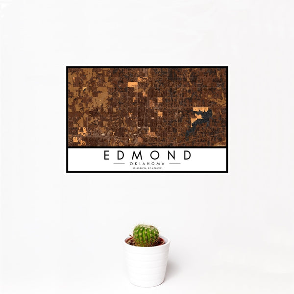Edmond - Oklahoma Map Print in Ember