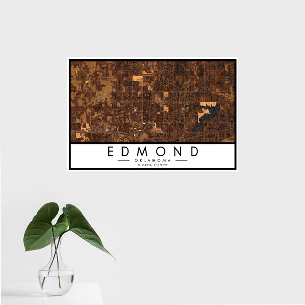 Edmond - Oklahoma Map Print in Ember