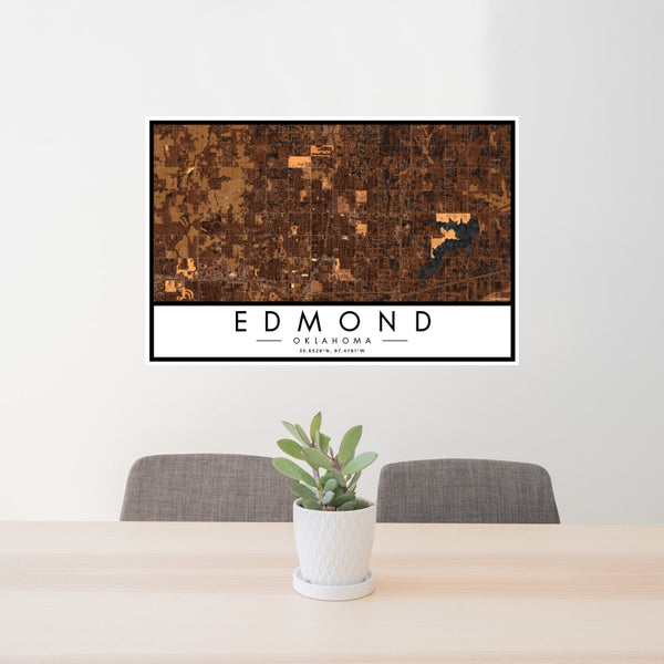 Edmond - Oklahoma Map Print in Ember