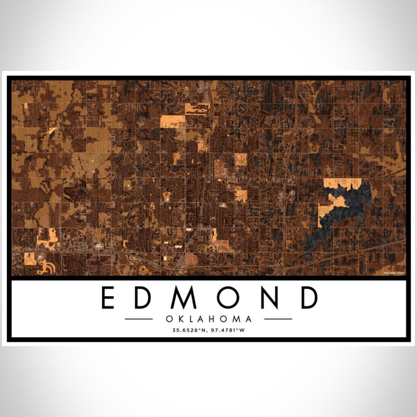 Edmond - Oklahoma Map Print in Ember