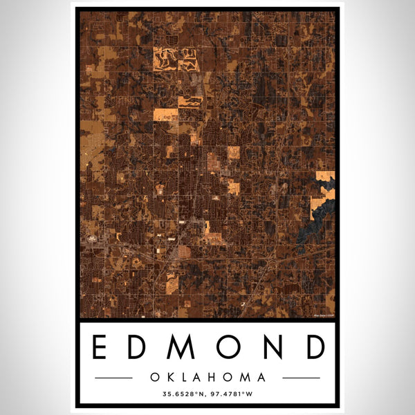Edmond - Oklahoma Map Print in Ember