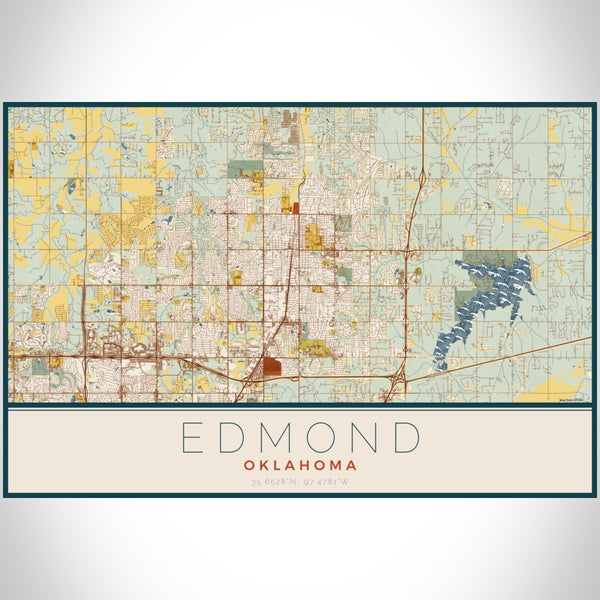 Edmond - Oklahoma Map Print in Woodblock