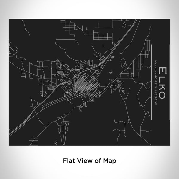 Rendered View of Elko Nevada Map Engraving on 20oz Stainless Steel Insulated Bottle with Bamboo Top in Black