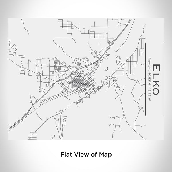 Rendered View of Elko Nevada Map Engraving on 20oz Stainless Steel Insulated Bottle with Bamboo Top in White