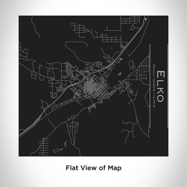 Rendered View of Elko Nevada Map Engraving on 17oz Stainless Steel Insulated Tumbler in Black