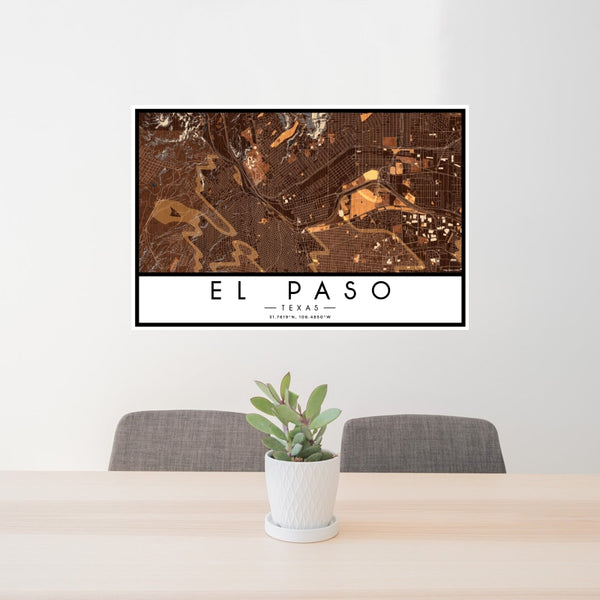El Paso - Texas Map Print in Ember