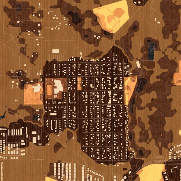 Erie Colorado Map Print in Ember Style Zoomed In Close Up Showing Details