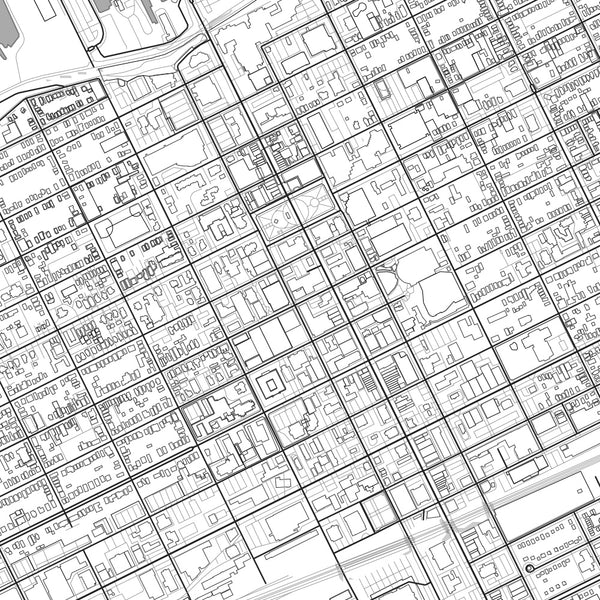 Erie Pennsylvania Map Print in Classic Style Zoomed In Close Up Showing Details