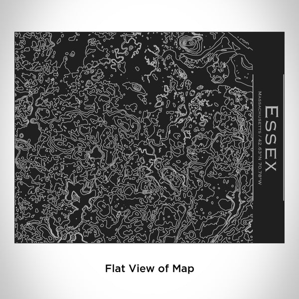 Rendered View of Essex Massachusetts Map Engraving on 20oz Stainless Steel Insulated Bottle with Bamboo Top in Black