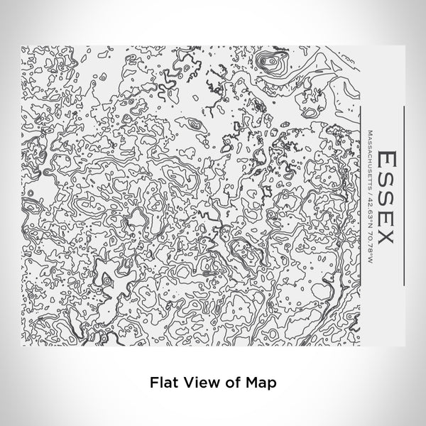 Rendered View of Essex Massachusetts Map Engraving on 20oz Stainless Steel Insulated Bottle with Bamboo Top in White