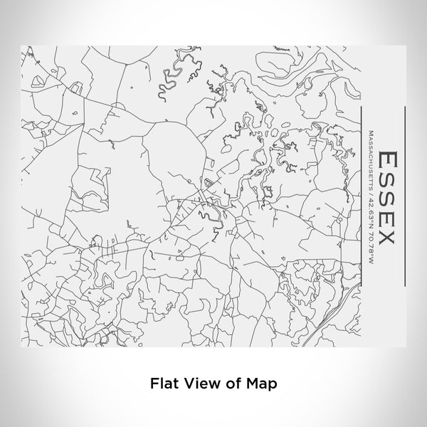 Rendered View of Essex Massachusetts Map Engraving on 20oz Stainless Steel Insulated Bottle with Bamboo Top in White