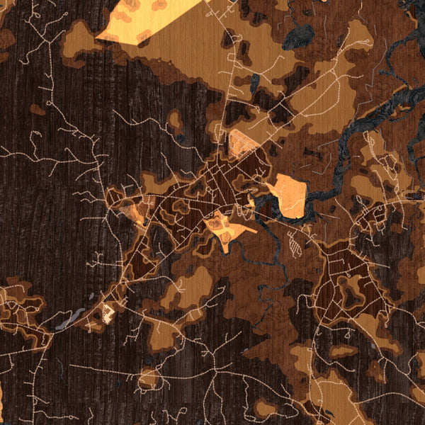 Essex Massachusetts Map Print in Ember Style Zoomed In Close Up Showing Details