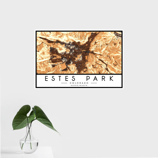 Estes Park - Colorado Map Print in Ember