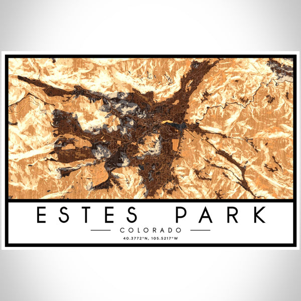 Estes Park - Colorado Map Print in Ember
