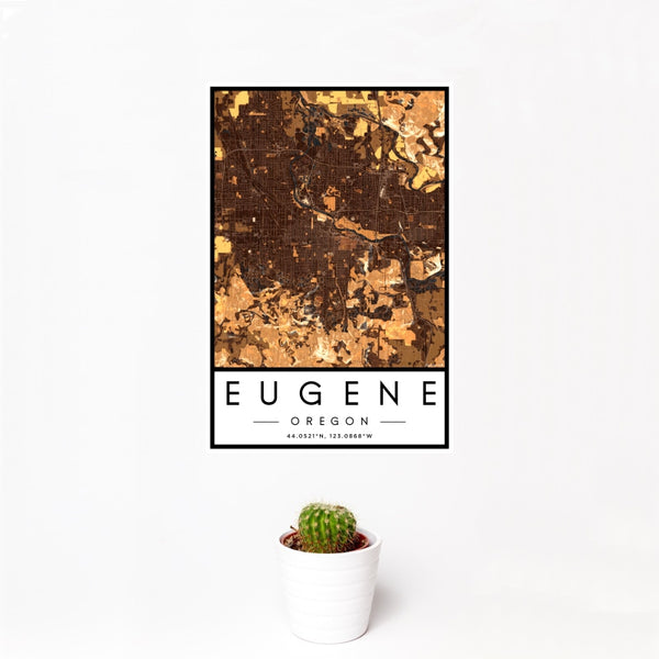 Eugene - Oregon Map Print in Ember