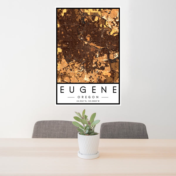 Eugene - Oregon Map Print in Ember