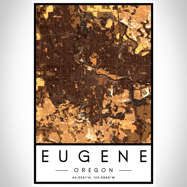 Eugene - Oregon Map Print in Ember