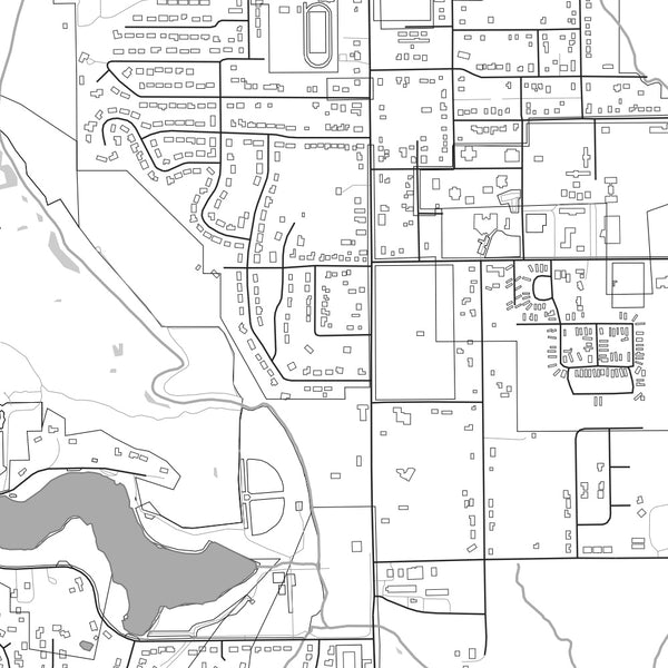 Eureka Illinois Map Print in Classic Style Zoomed In Close Up Showing Details