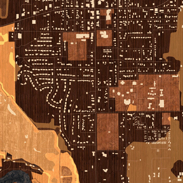 Eureka Illinois Map Print in Ember Style Zoomed In Close Up Showing Details