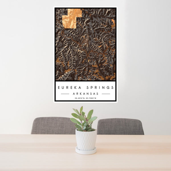 Eureka Springs - Arkansas Map Print in Ember