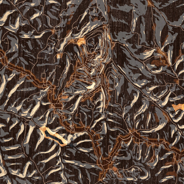 Eureka Springs - Arkansas Map Print in Ember