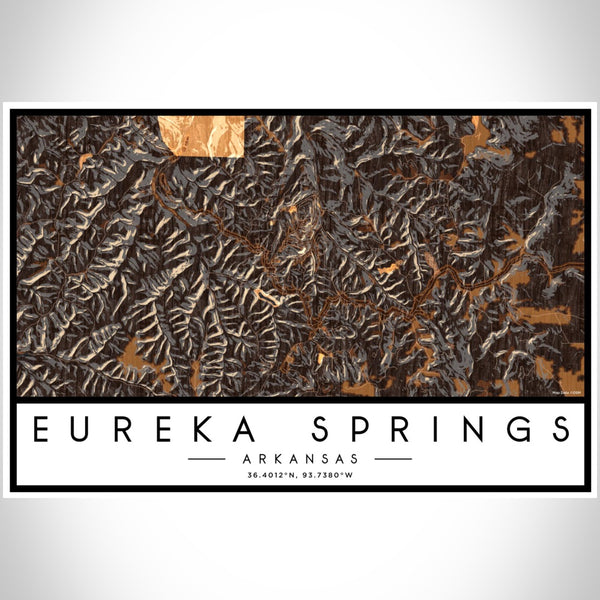 Eureka Springs - Arkansas Map Print in Ember