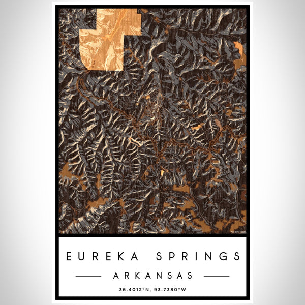 Eureka Springs - Arkansas Map Print in Ember