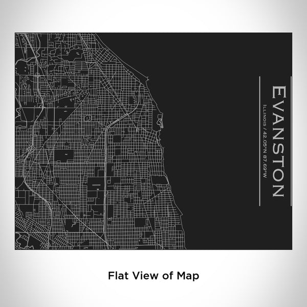 Evanston - Illinois Map Bottle with Bamboo Top in Matte Black