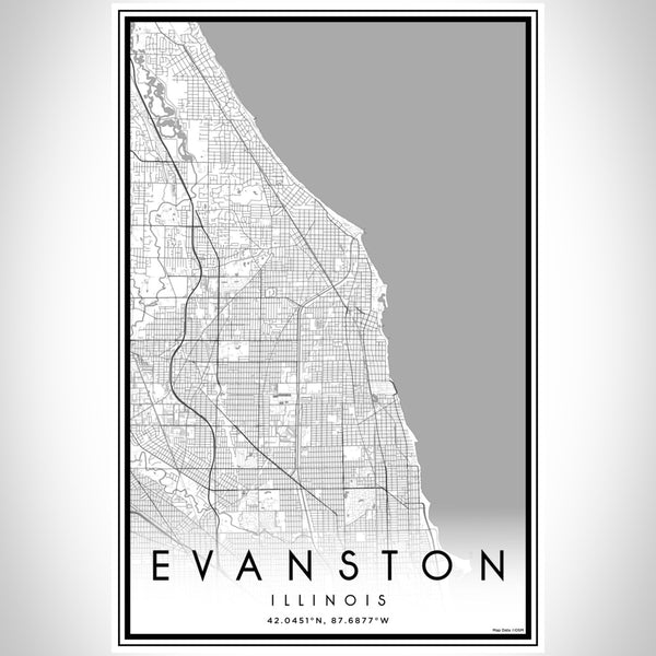Evanston - Illinois Classic Map Print