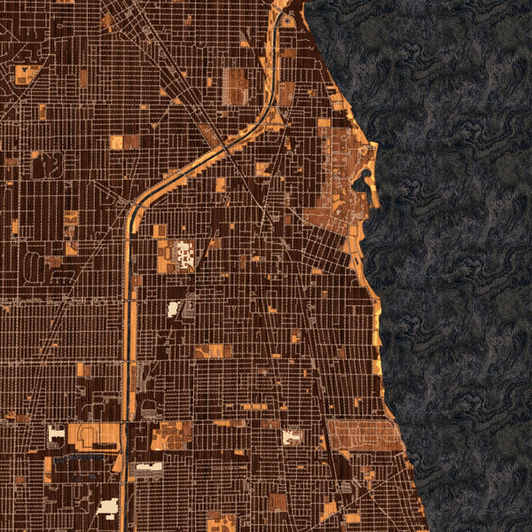 Evanston - Illinois Map Print in Ember