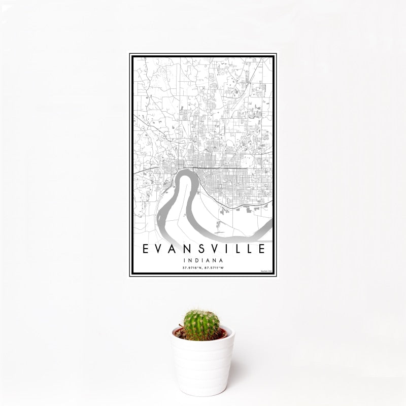 Evansville - Indiana Classic Map Print