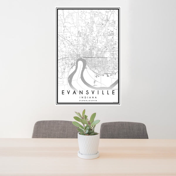 Evansville - Indiana Classic Map Print
