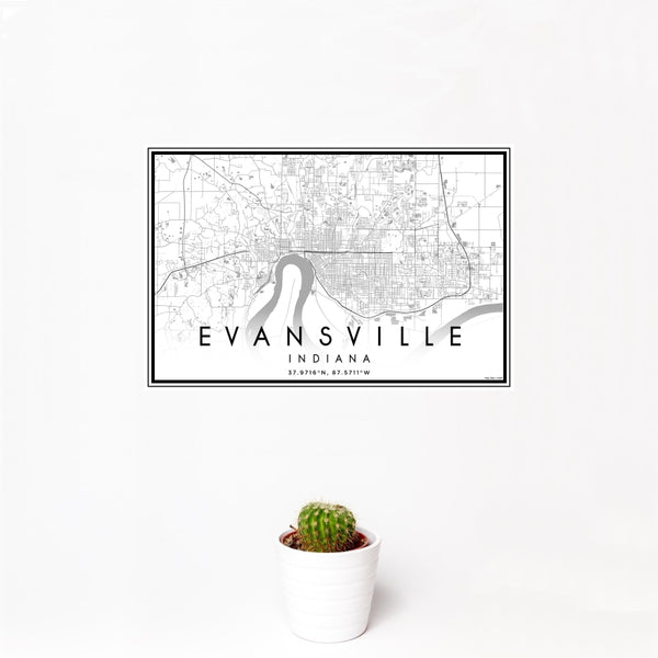 Evansville - Indiana Classic Map Print