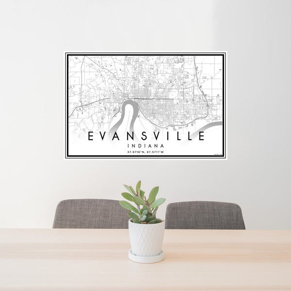 Evansville - Indiana Classic Map Print