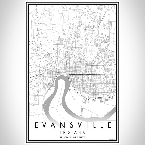 Evansville - Indiana Classic Map Print