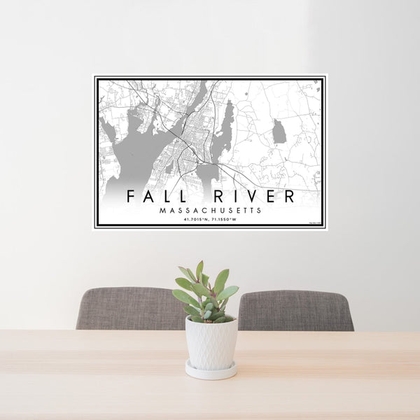 Fall River - Massachusetts Classic Map Print
