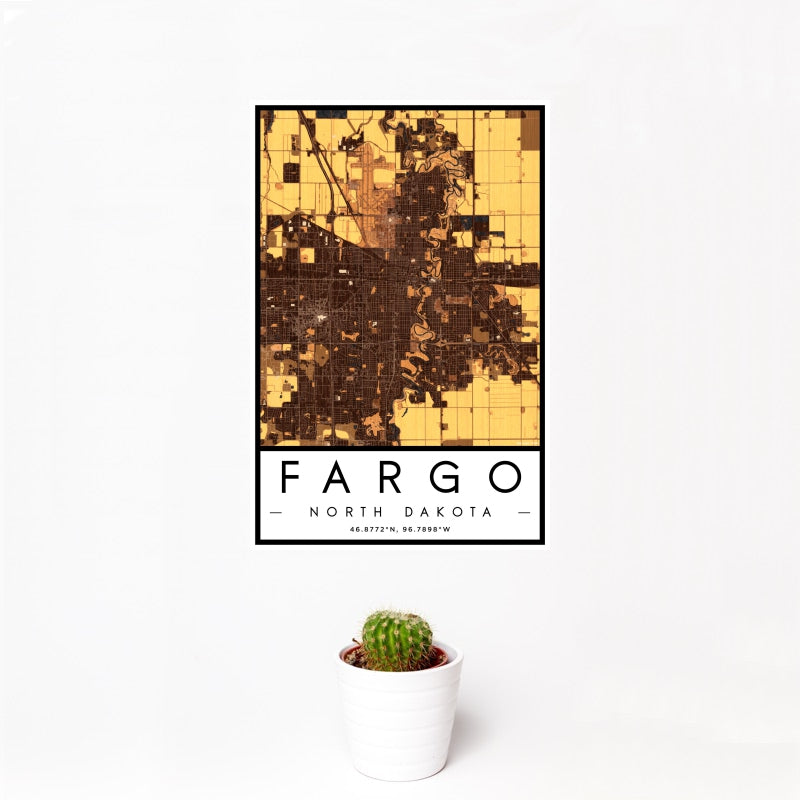 Fargo - North Dakota Map Print in Ember