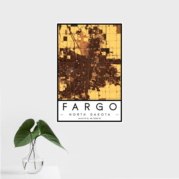 Fargo - North Dakota Map Print in Ember