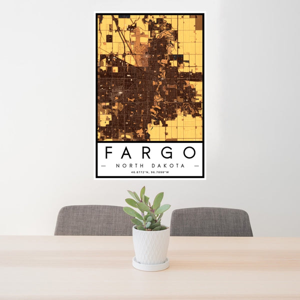 Fargo - North Dakota Map Print in Ember