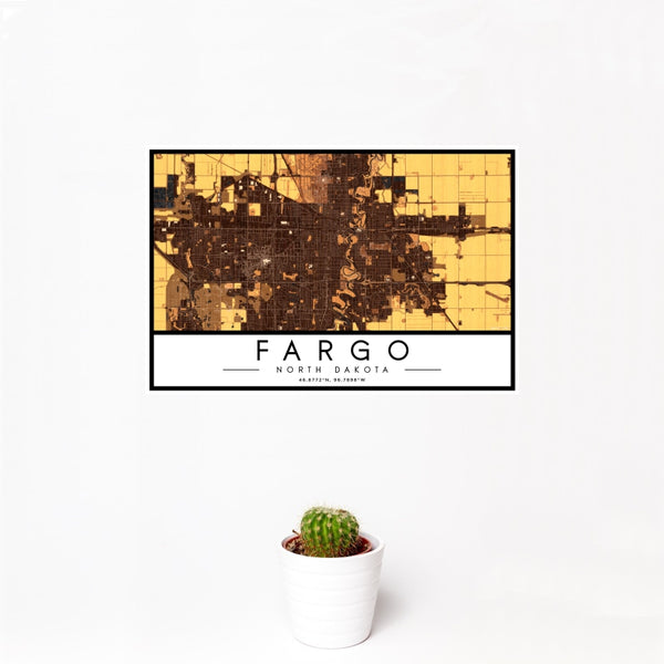Fargo - North Dakota Map Print in Ember