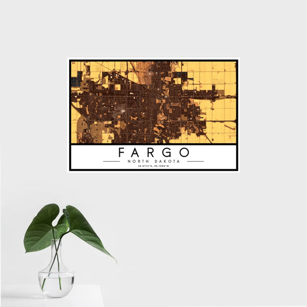 Fargo - North Dakota Map Print in Ember