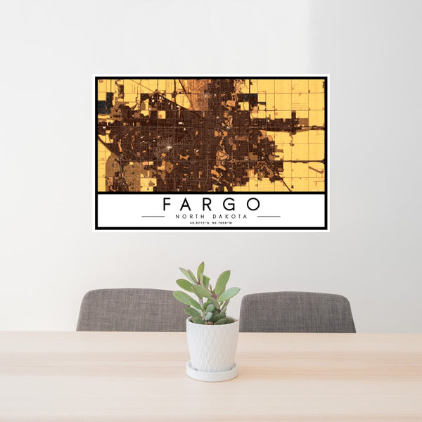 Fargo - North Dakota Map Print in Ember