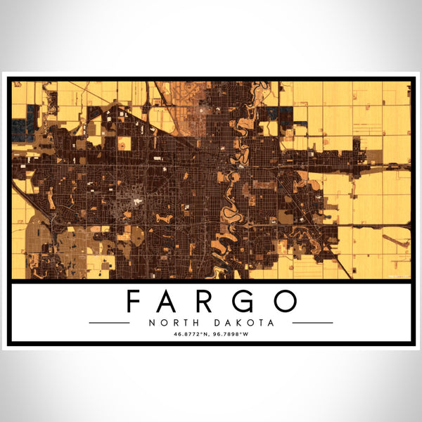 Fargo - North Dakota Map Print in Ember