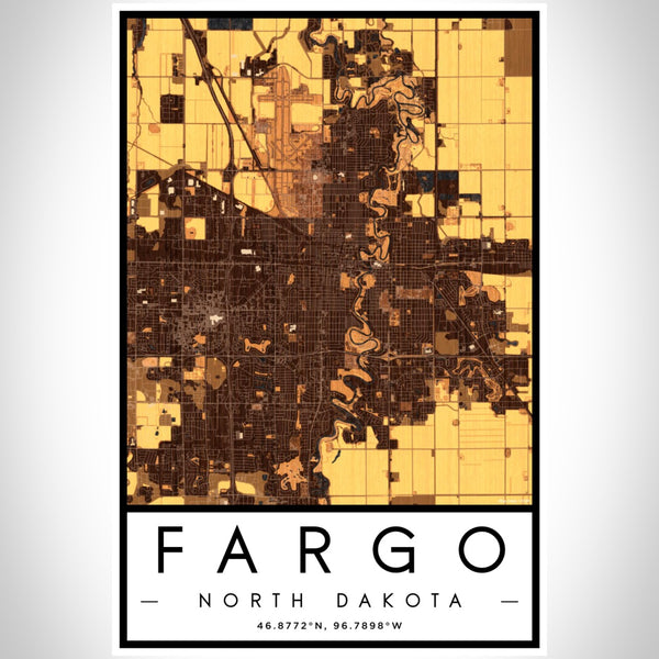 Fargo - North Dakota Map Print in Ember