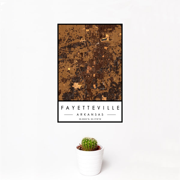 Fayetteville - Arkansas Map Print in Ember