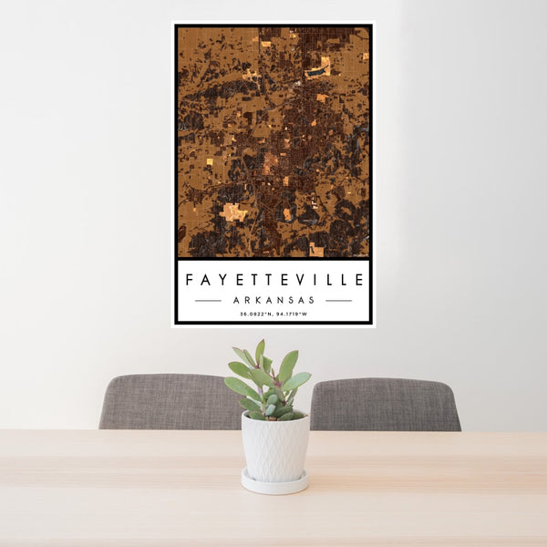 Fayetteville - Arkansas Map Print in Ember