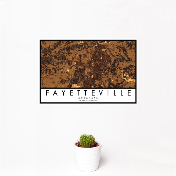 Fayetteville - Arkansas Map Print in Ember