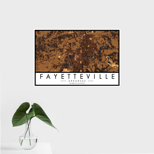 Fayetteville - Arkansas Map Print in Ember
