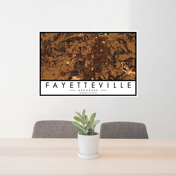 Fayetteville - Arkansas Map Print in Ember