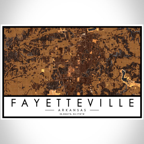 Fayetteville - Arkansas Map Print in Ember